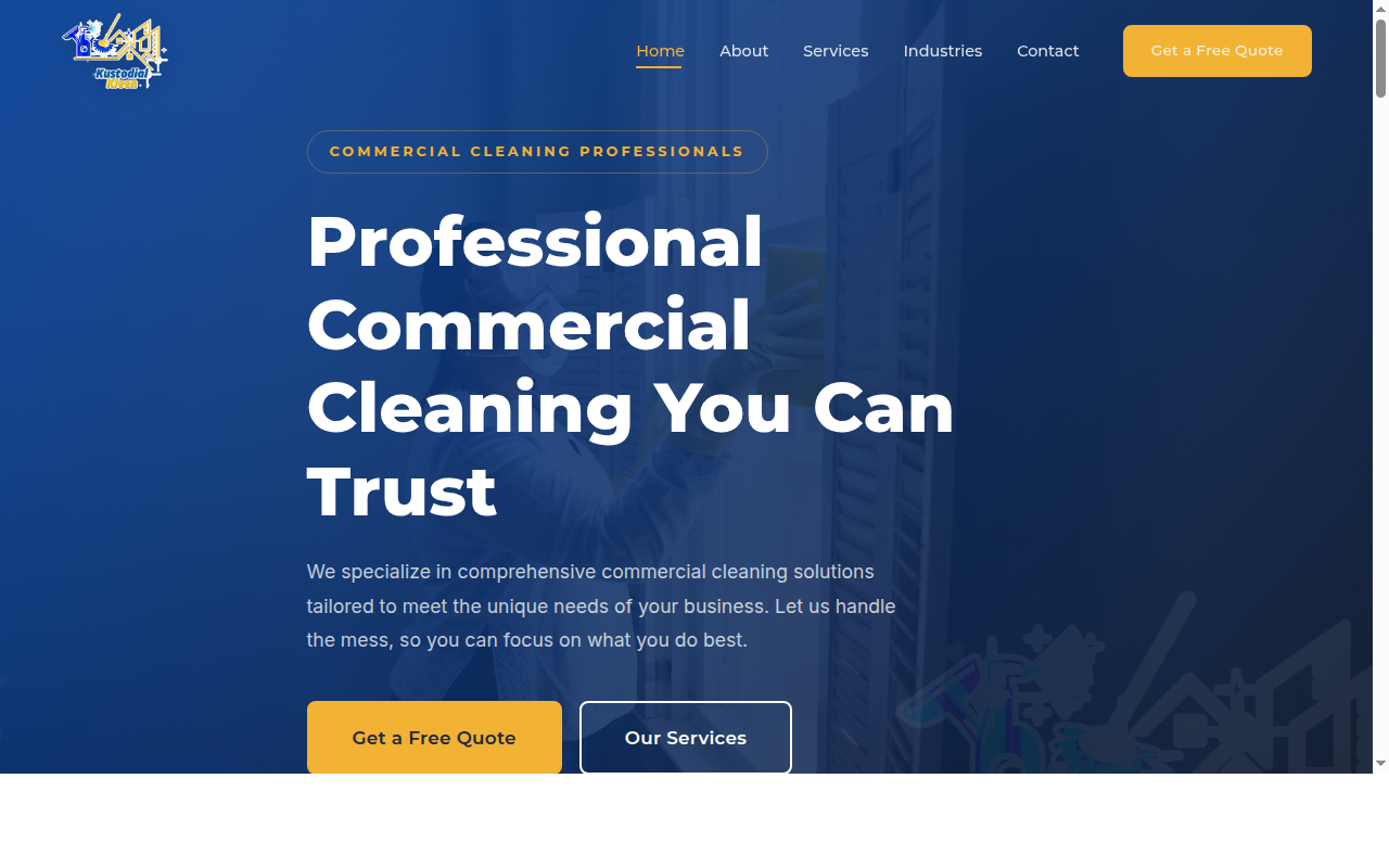 Kustodial Kleen website
